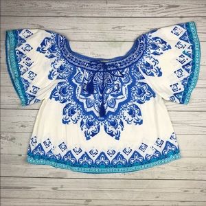 Boho Crop Top Blouse